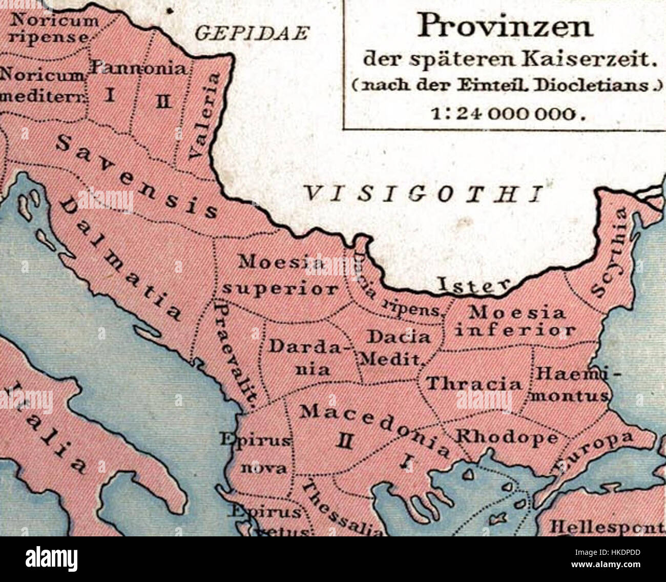 La fin de l'extrait à partir de la province romaine Thracia provinces romaines d'Illyrie, la Macédoine, Dacia, Mésie, Pannonie et Thracia Banque D'Images