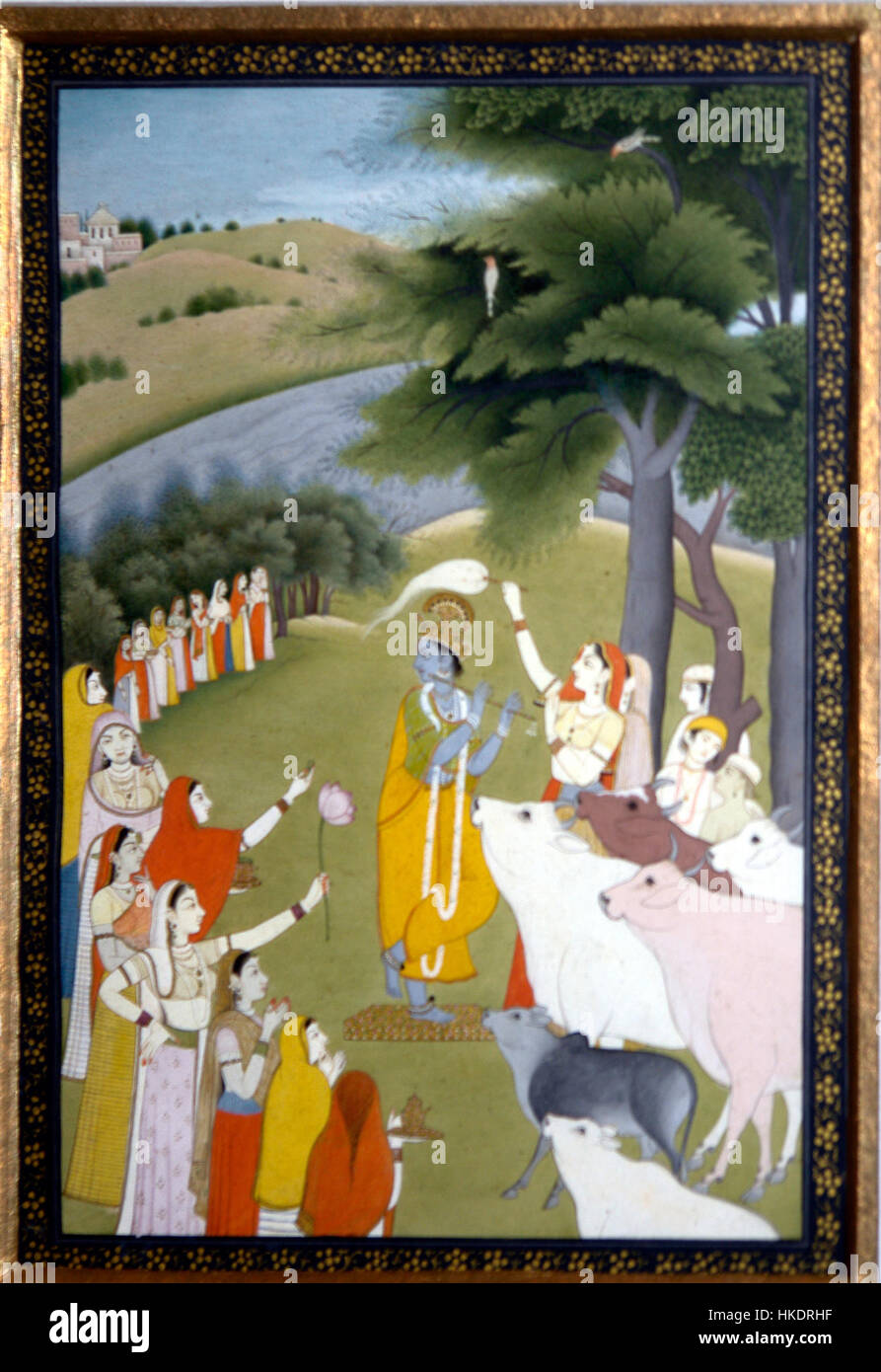 Krishna et les gopis, National Museum, New Delhi Banque D'Images