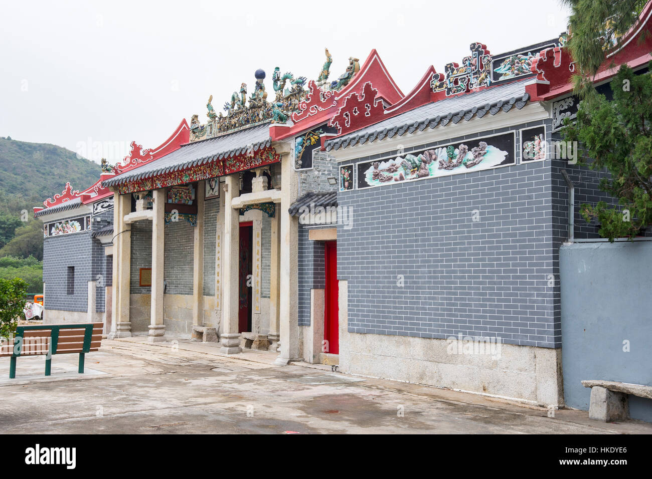 La vue externe du temple Hung Shing à Tai O village, Hong Kong Banque D'Images
