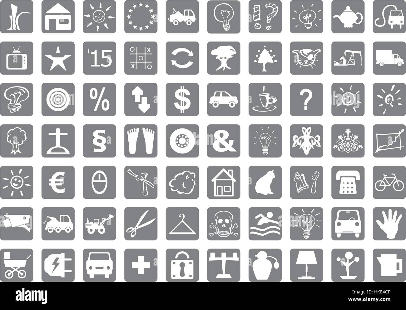 De nombreuses icônes web gris comme graphique de scénario. Collier gris art. Illustration de Vecteur