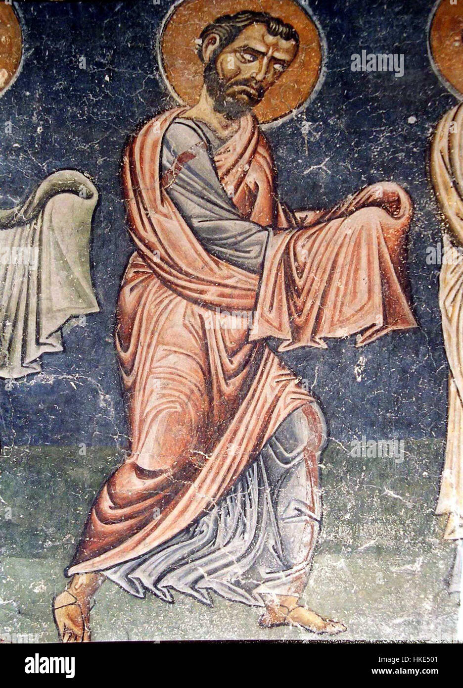 Les fresques de l'église Sophia d'Ohrid sont parmi les plus beaux exemples de byzantine Ces peintures murales du XIe siècle capturent des thèmes religieux avec des couleurs vives et une iconographie complexe, illustrant l'importance de l'église en tant que site culturel et spirituel. Banque D'Images