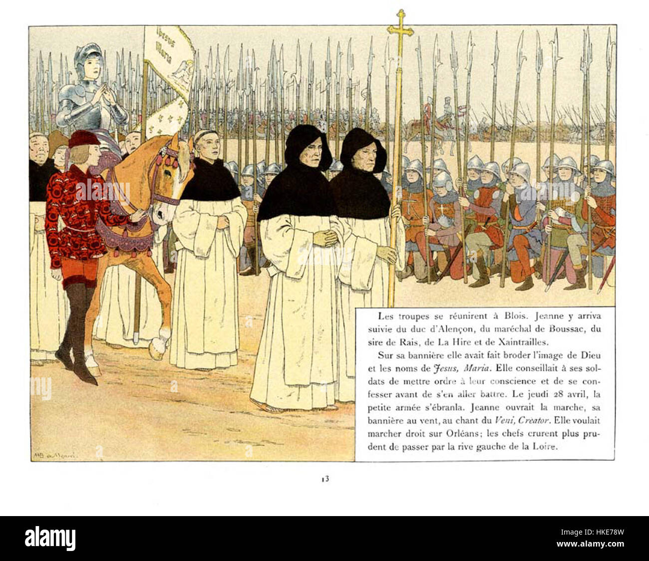 L’œuvre « Jeanne D’Arc » de Boutet de Monvel représente Jeanne d’Arc, héroïne et sainte française, dans une pose symbolique et héroïque. Ce tableau capture l'esprit du nationalisme et de l'héroïsme français. Banque D'Images L’œuvre « Jeanne D’Arc » de Boutet de Monvel représente Jeanne d’Arc, héroïne et sainte française, dans une pose symbolique et héroïque. Ce tableau capture l'esprit du nationalisme et de l'héroïsme français. Banque D'Images