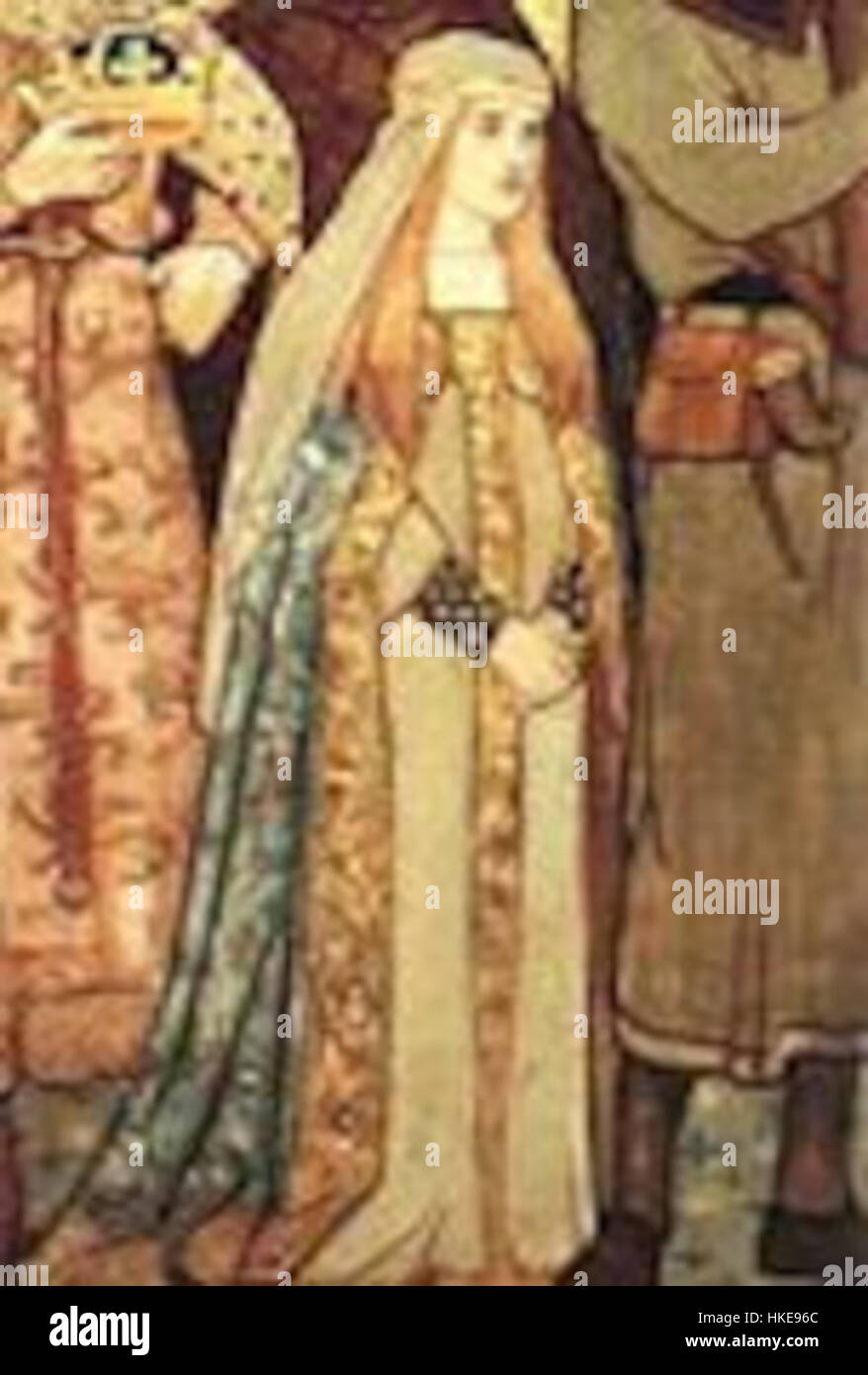 Ce tableau imagine Margaret, la demoiselle de Norvège, dans un cadre historique. L'œuvre est une représentation de la figure de l'Écosse médiévale, capturant l'essence royale de son court règne et son destin tragique. Banque D'Images