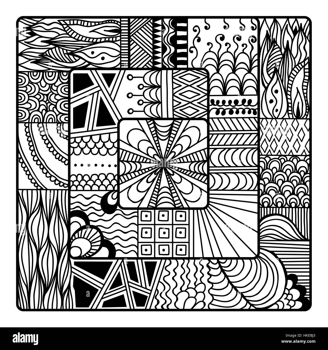 Zentangle vecteur de livre à colorier. doodle, mandala. Illustration de Vecteur