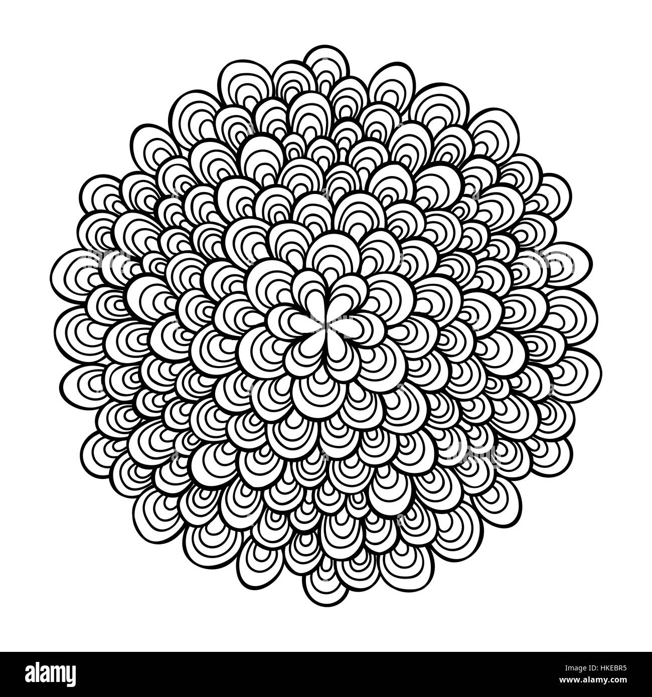 Mandala. Ornement rond noir et blanc. Vector illustration. Illustration de Vecteur