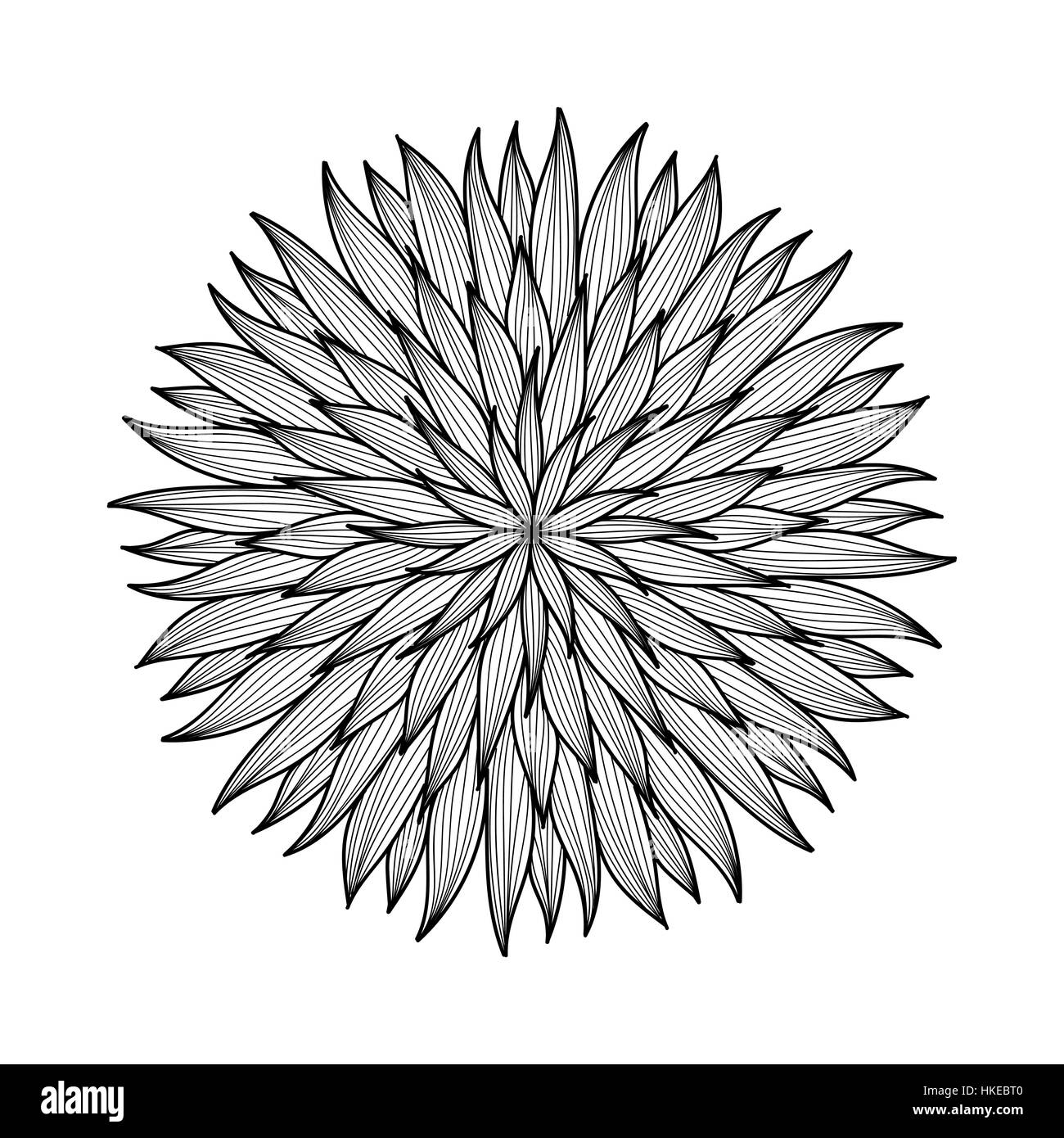 Mandala. Ornement rond noir et blanc. Vector illustration. Illustration de Vecteur