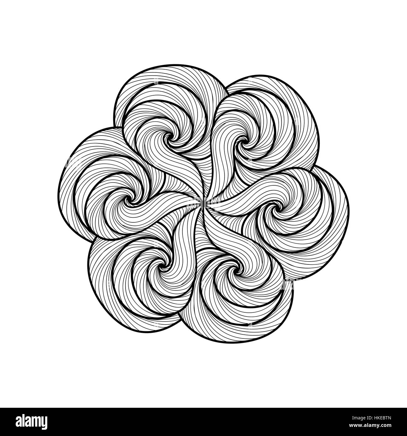 Mandala. Ornement rond noir et blanc. Vector illustration. Illustration de Vecteur