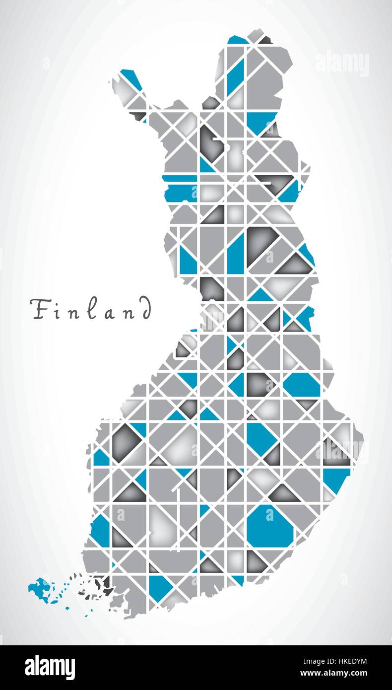Finlande Map illustration illustrations style Diamant Illustration de Vecteur