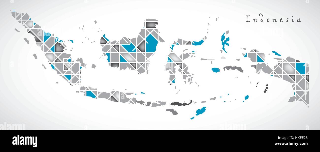 Indonésie Map style illustration illustrations de diamants Illustration de Vecteur