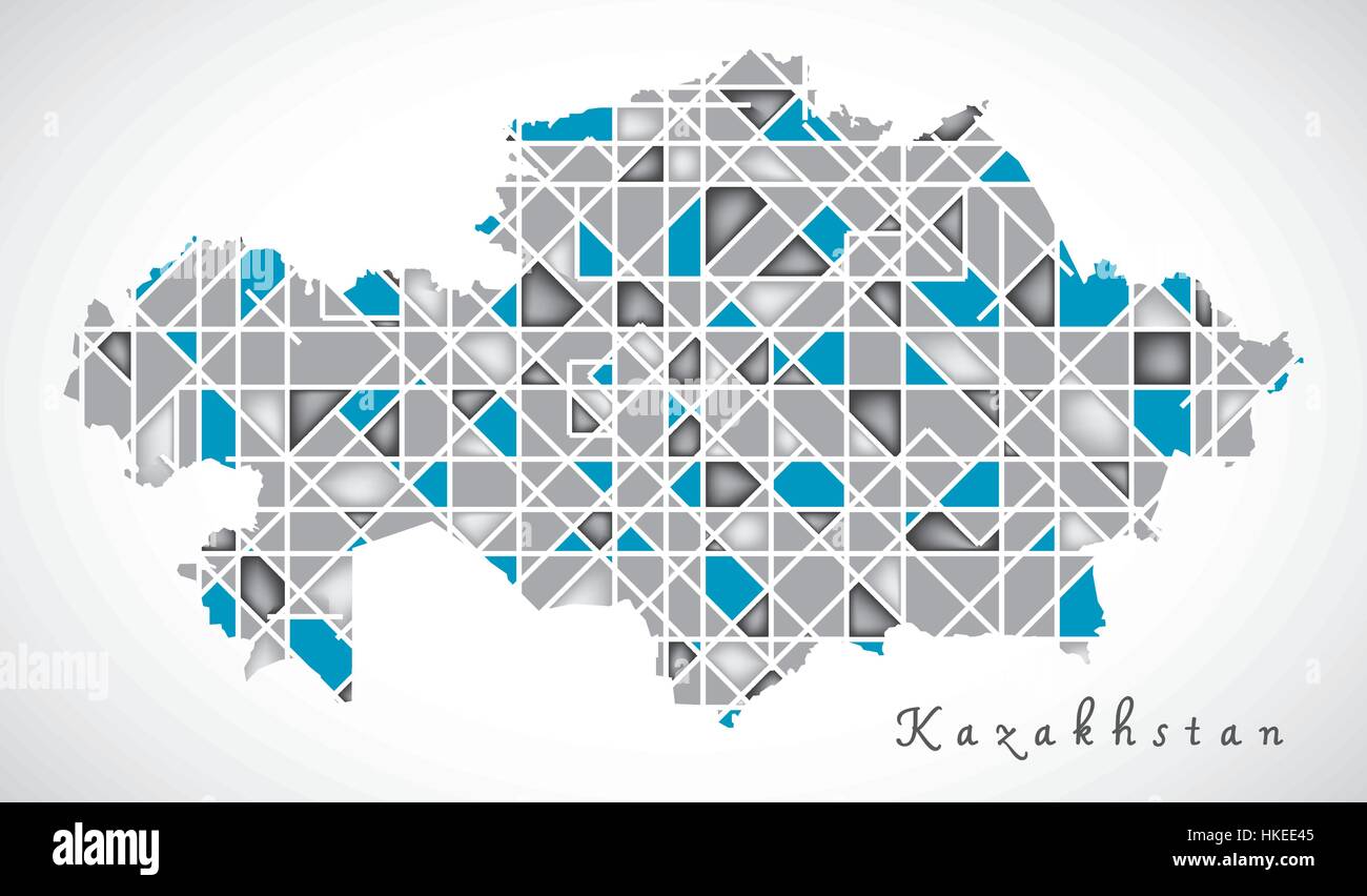 Kazakhstan Map illustration illustrations style Diamant Illustration de Vecteur