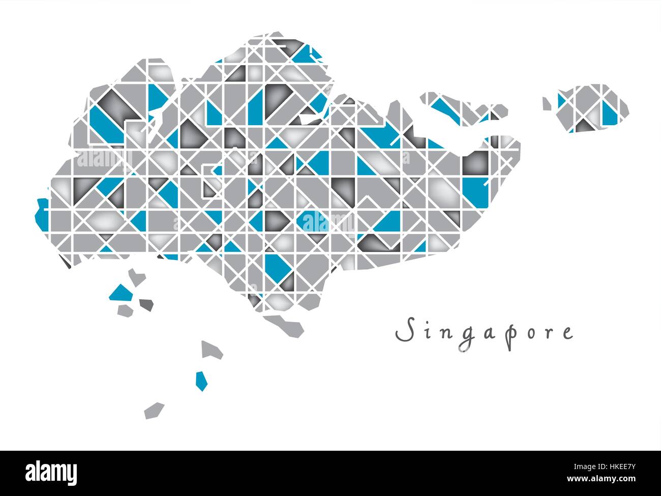 Carte de Singapour crystal style illustration illustrations de diamants Illustration de Vecteur