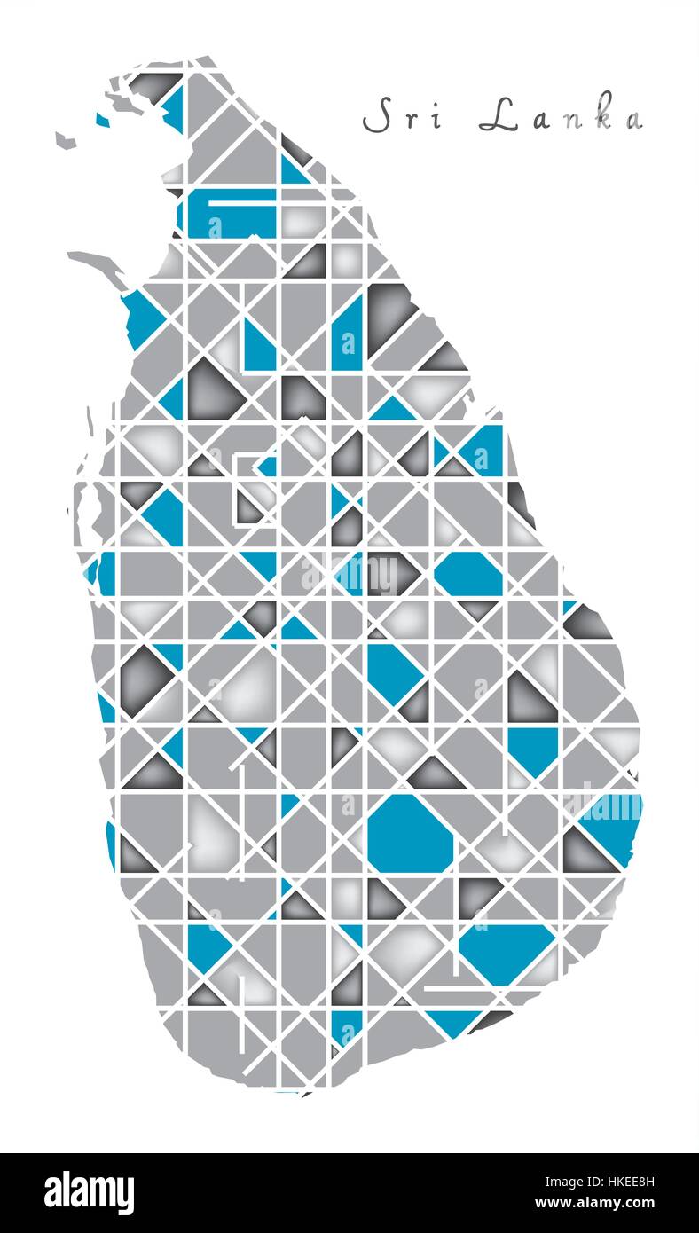 Sri Lanka Map illustration illustrations style Diamant Illustration de Vecteur