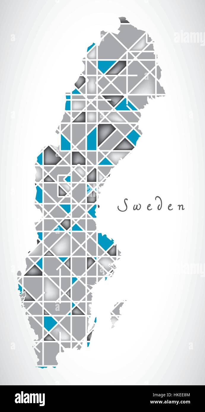 La Suède Map illustration illustrations style Diamant Illustration de Vecteur