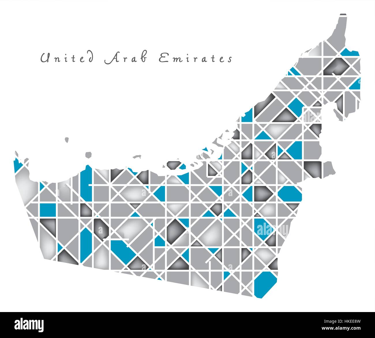 Emirats Arabes Unis Map illustration illustrations style Diamant Illustration de Vecteur