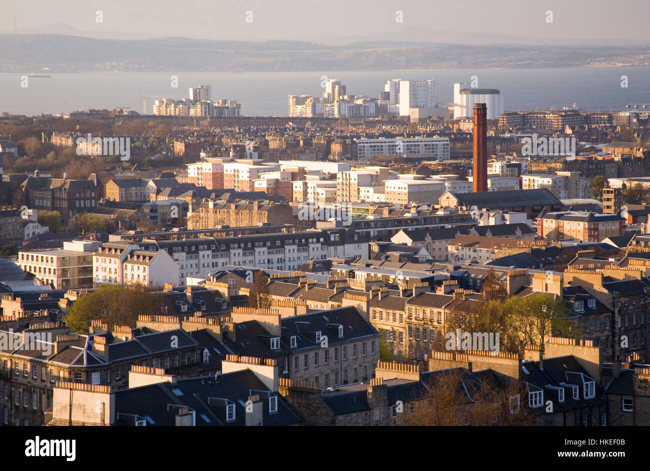 Vue sur Édimbourg, Leith de Calton Hill Banque D'Images