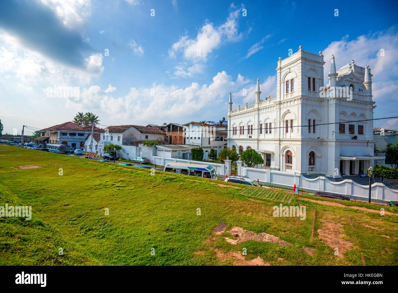 Vue de la mosquée Meera à fort Galle, Sri Lanka Banque D'Images