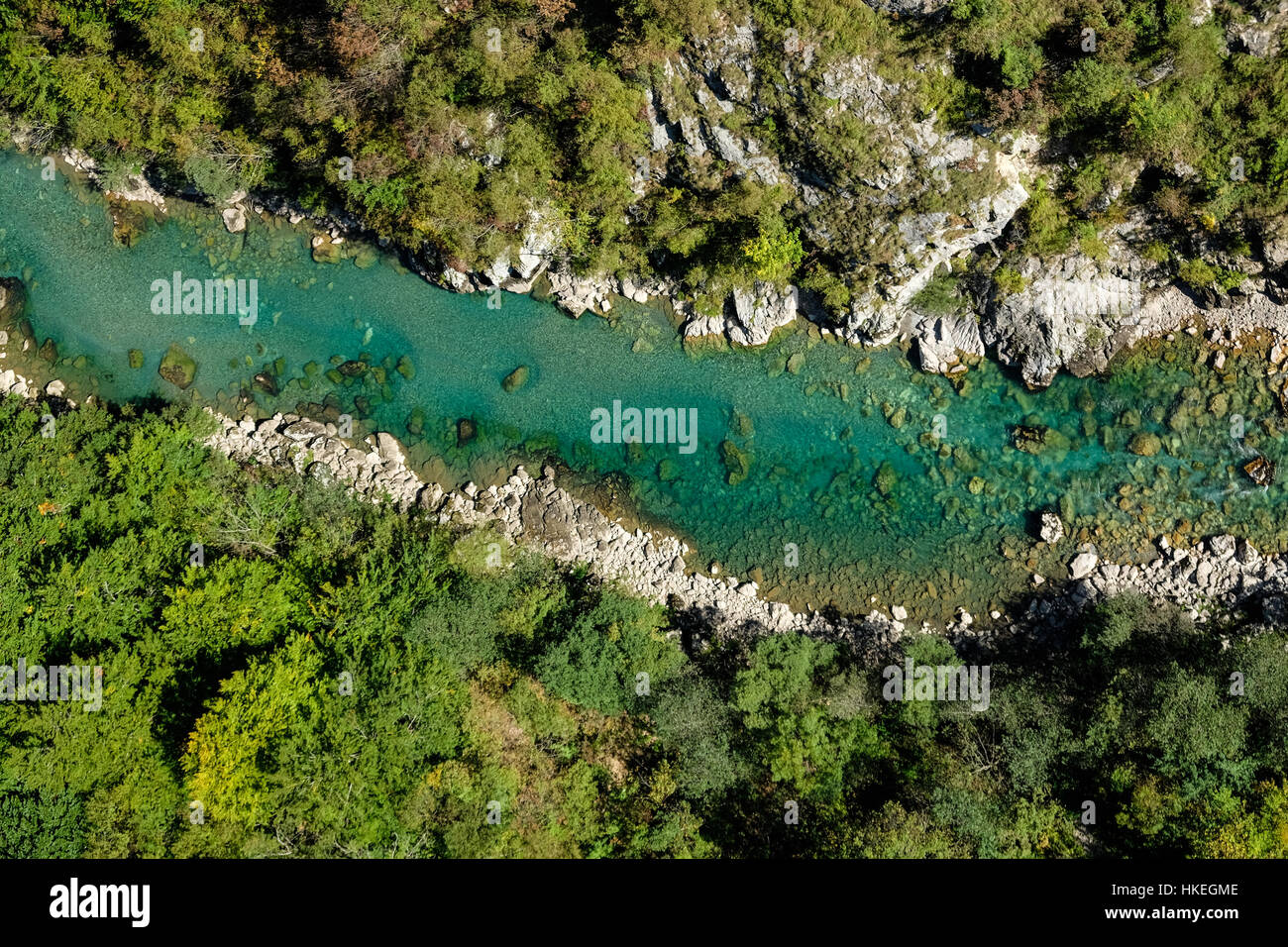 Vue aérienne de la rivière Tara au Monténégro Banque D'Images