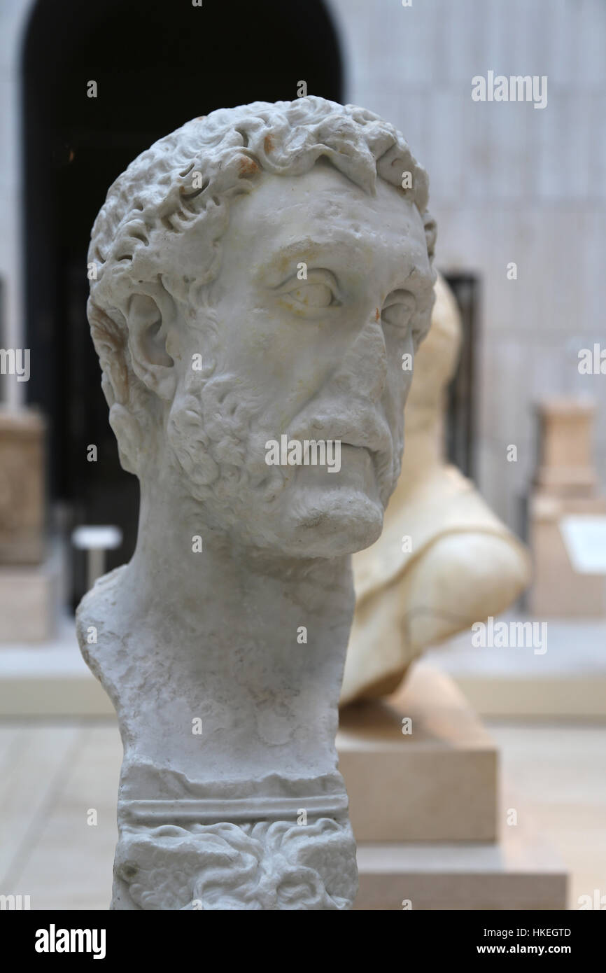 Antonin ou Antonin.(86 -161 CE). Empereur Romain. Nerva-Antonine dynastie. En 138-149. Puente Genil, Cordoba, Espagne. Banque D'Images