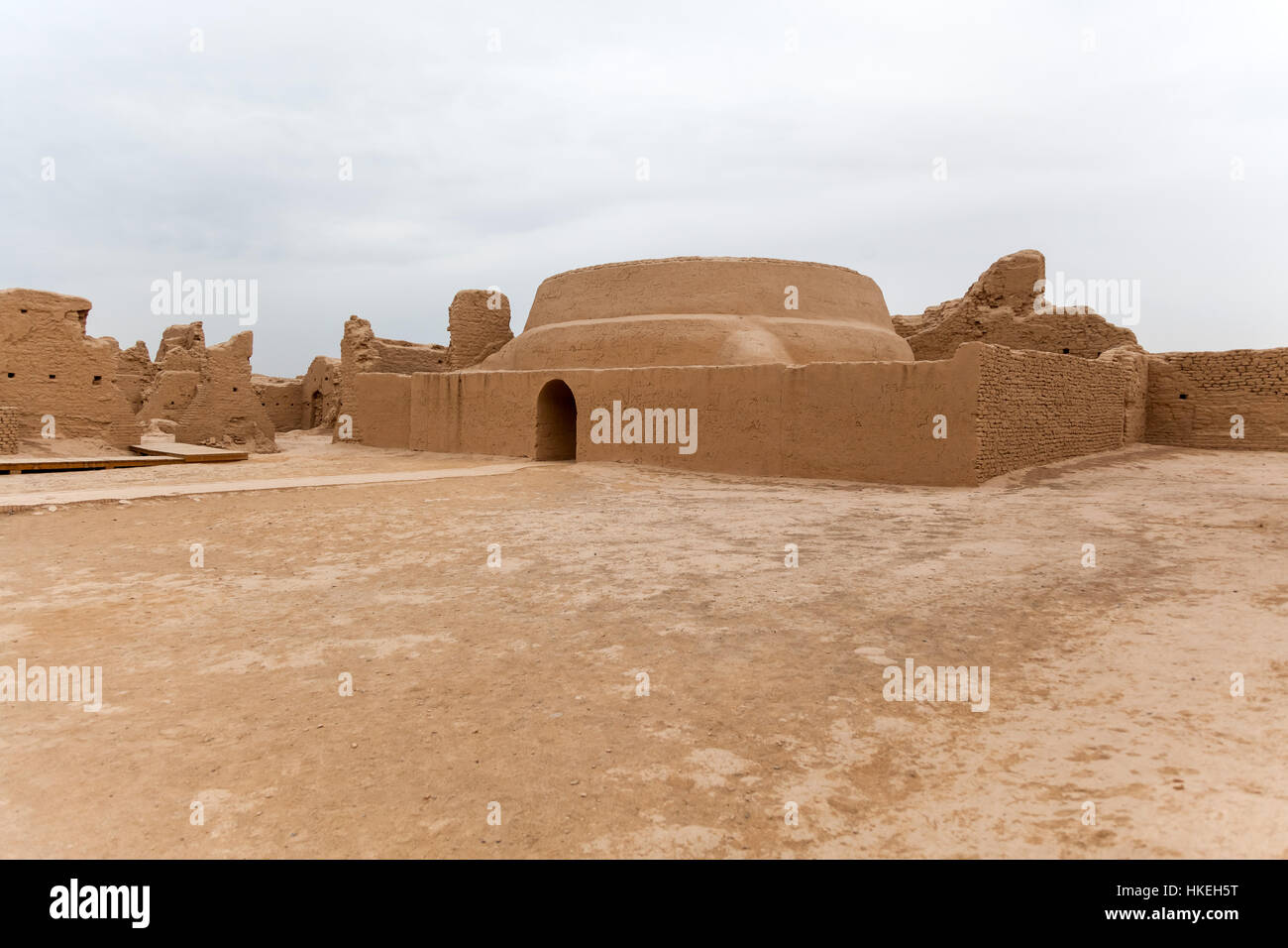 Ruines de Gaochang une ancienne oasis. Région autonome du Xinjiang, Chine. Banque D'Images