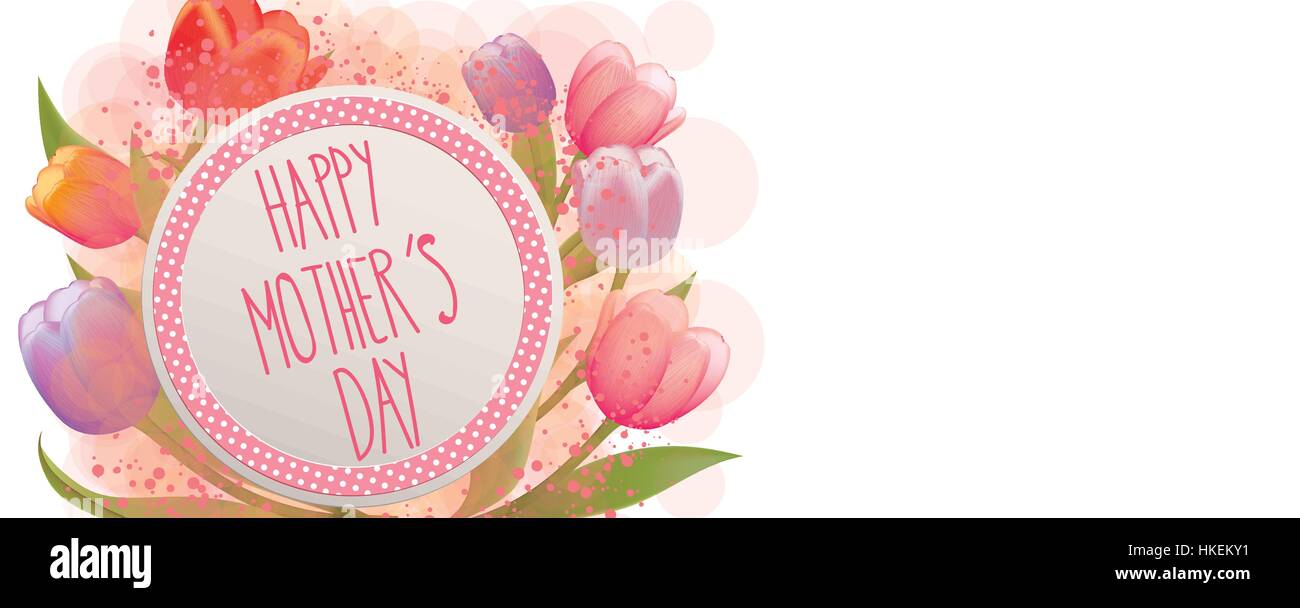 Happy mothers day bannière pleine des éléments de vecteur Illustration de Vecteur