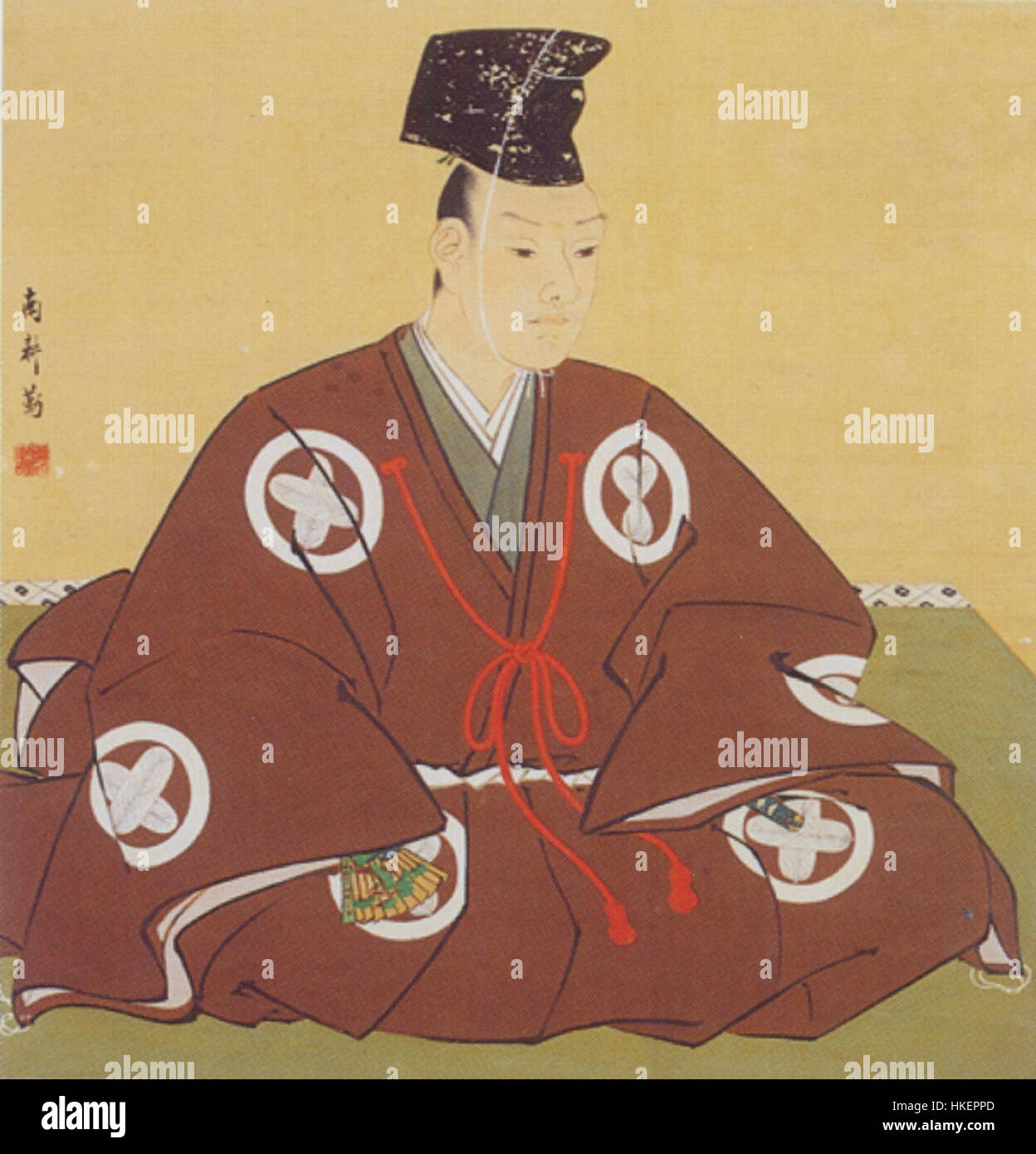 Naganori Asano était un samouraï de premier plan pendant la période d'Edo au Japon. Son portrait est une œuvre d'art historique importante, représentant la culture samouraï et la dynamique politique de l'époque. Banque D'Images