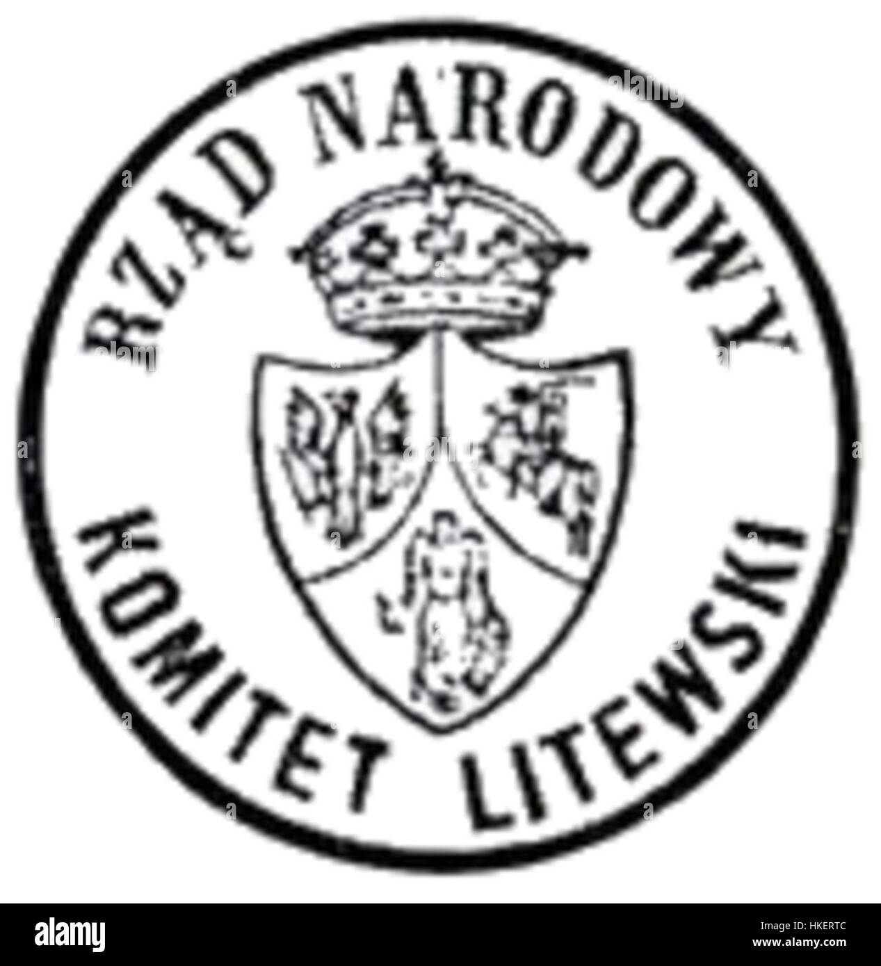 Le sceau du Comité lituanien du gouvernement national polonais, utilisé lors du soulèvement de janvier 1863, symbolise la lutte politique et les efforts nationalistes de la résistance polonaise et lituanienne contre le contrôle russe. Banque D'Images