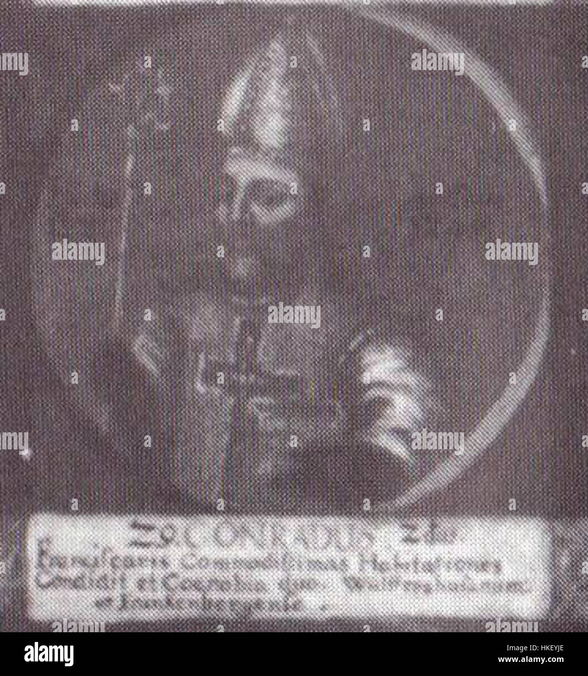 Portrait de Konrad II, figure historique du XIe siècle. La peinture reflète l'apparence royale et la tenue royale de l'empereur romain germanique, soulignant son autorité et son statut. Banque D'Images