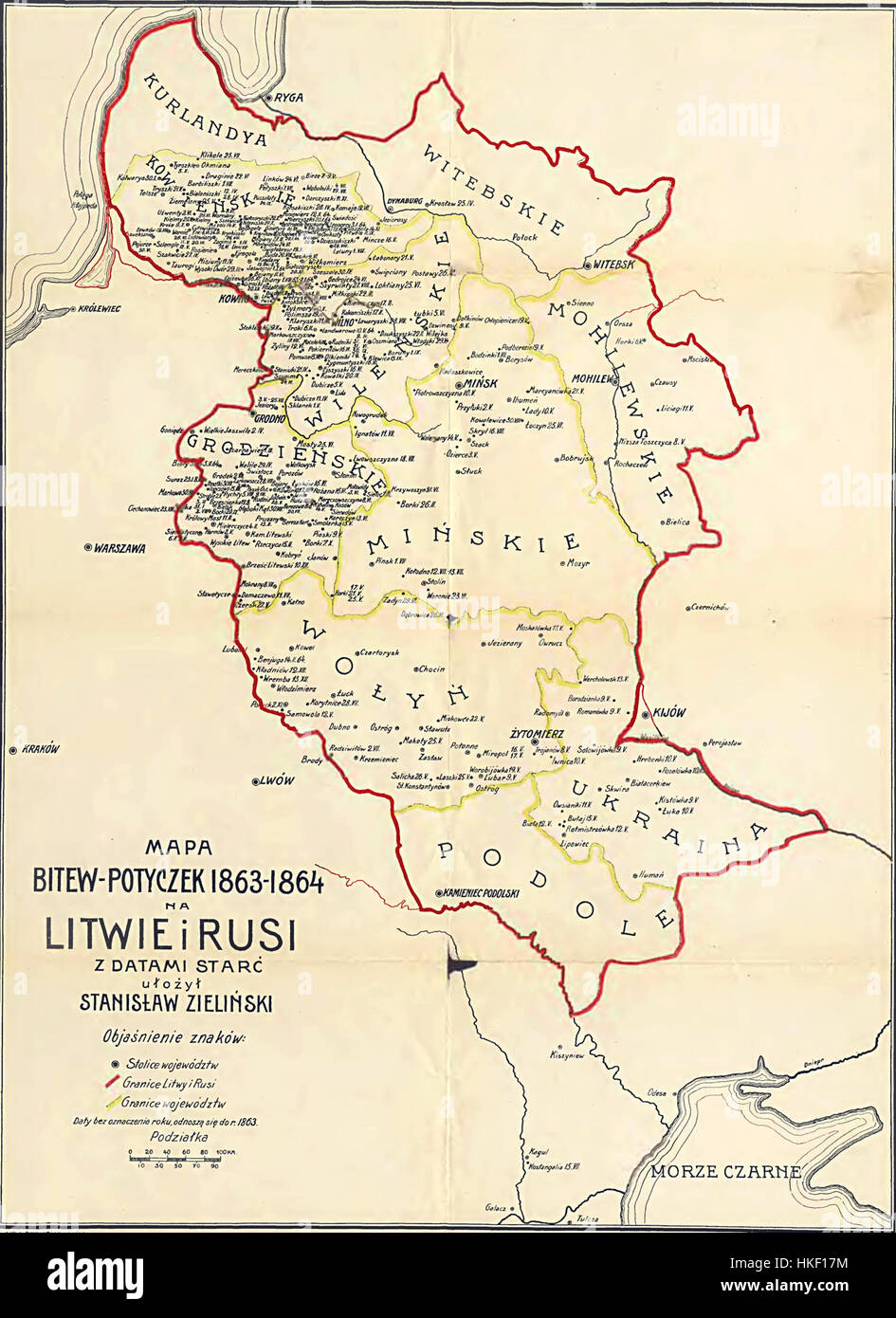Le soulèvement de janvier 1863 fut une série importante de rébellions contre la domination russe en Lituanie, en Biélorussie et en Ukraine. Cette peinture représente les luttes des forces locales luttant pour l'indépendance, capturant l'essence de la résistance nationale au XIXe siècle. Banque D'Images