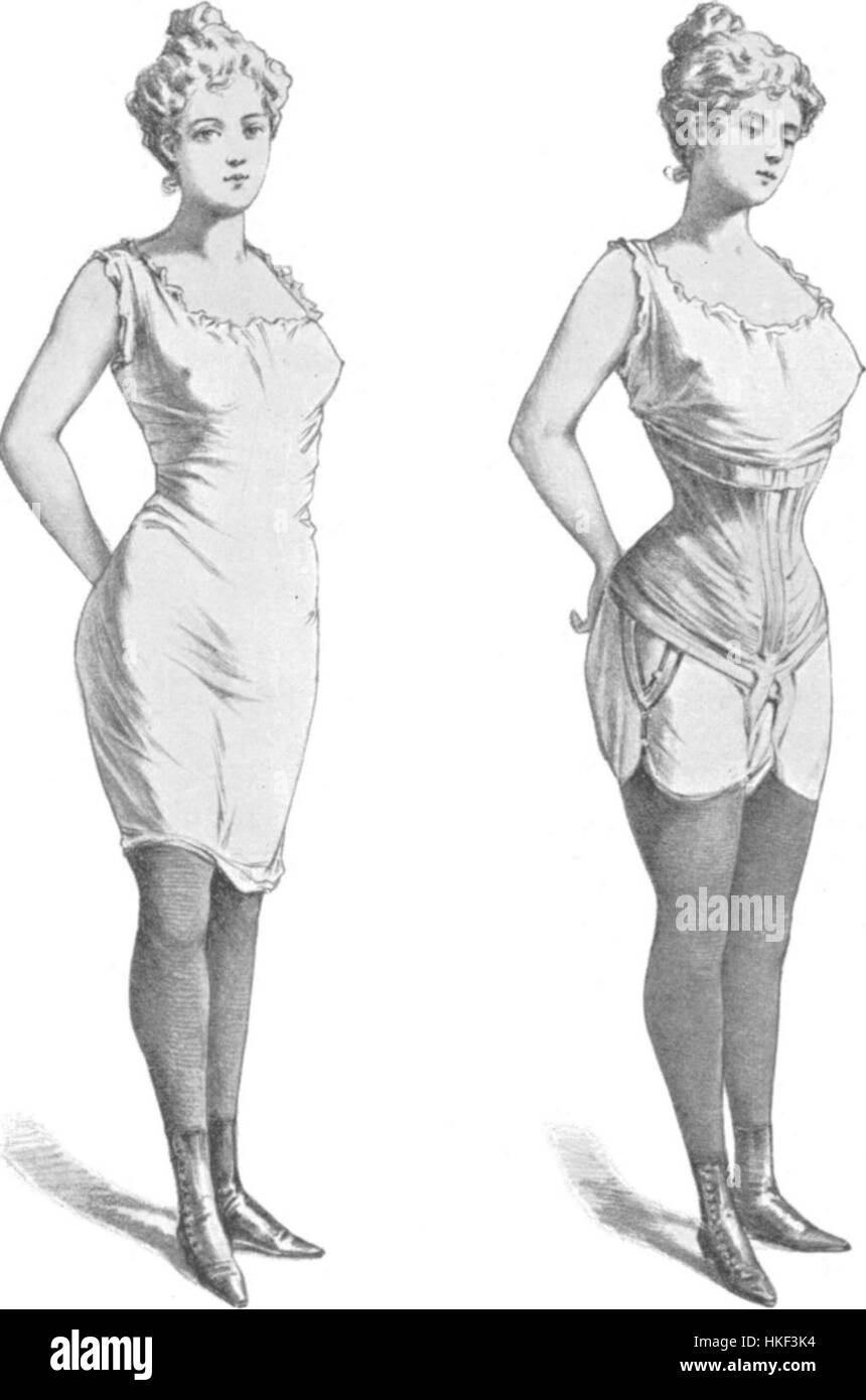 Illustration de mode historique d'un corset de Gaches Sarraute, mettant en valeur les éléments de design et de mode des vêtements du XIXe siècle, en particulier le style de corseterie de l'époque. Banque D'Images