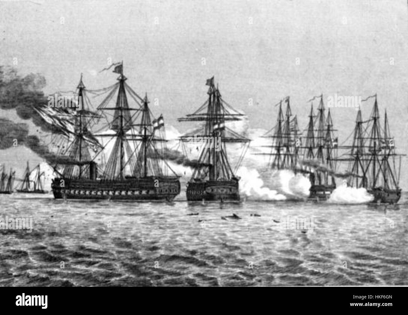 'Helgoland 1864' est une peinture historique représentant l'île d'Helgoland dans la mer du Nord pendant le conflit de 1864 entre le Danemark et la Prusse. La peinture capture les tensions militaires et l'importance navale de l'île à cette époque, reflétant le paysage géopolitique plus large de l'Europe du XIXe siècle. Banque D'Images