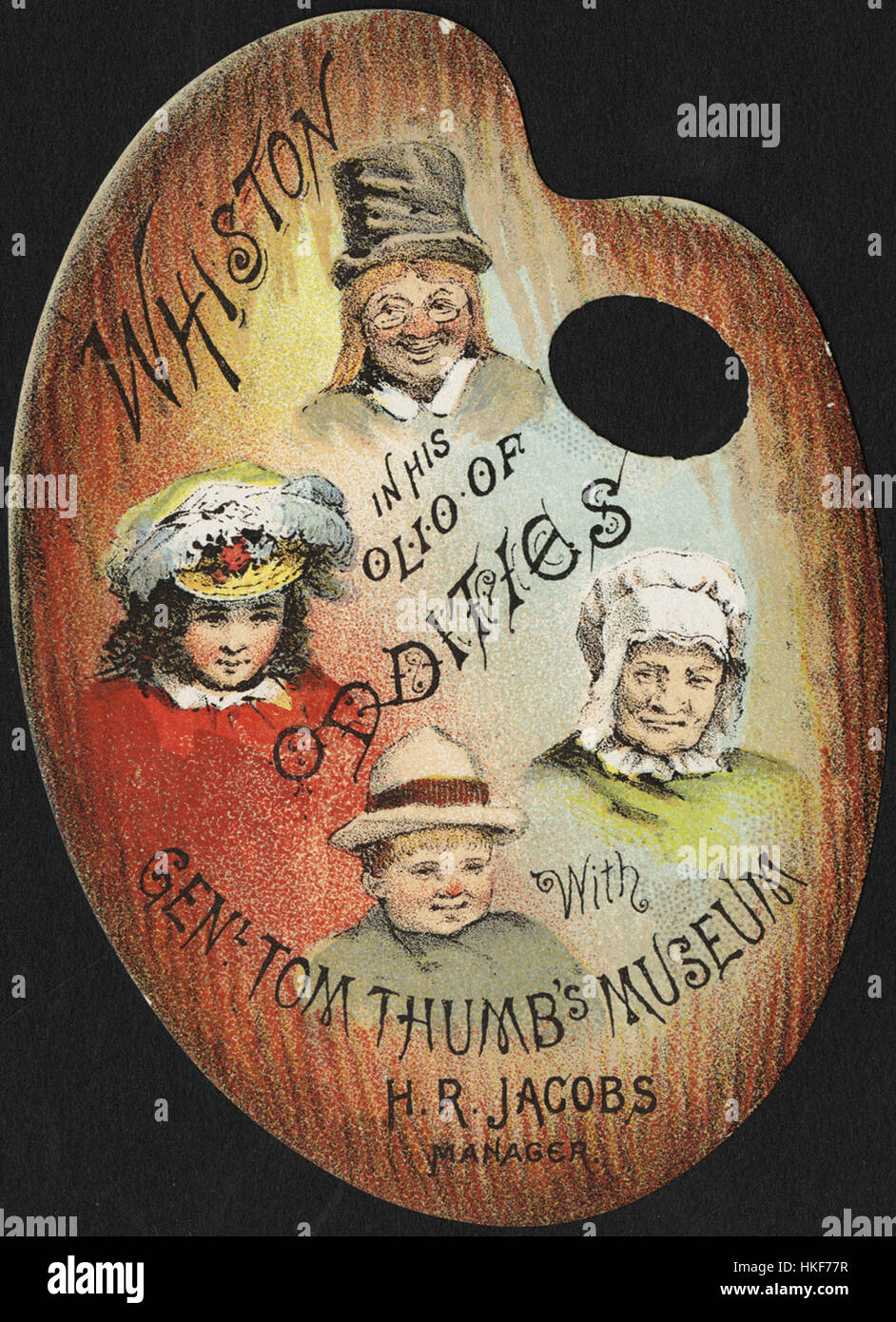 Whiston dans son olio de bizarreries avec Gen'l Tom Thumb's Museum, H. R. Jacobs, manager. Banque D'Images Whiston dans son olio de bizarreries avec Gen'l Tom Thumb's Museum, H. R. Jacobs, manager. Banque D'Images