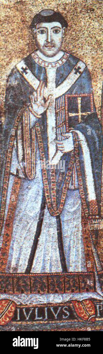 Portrait historique de Jules Ier, figure importante de l'église chrétienne primitive, soulignant son rôle religieux. Banque D'Images