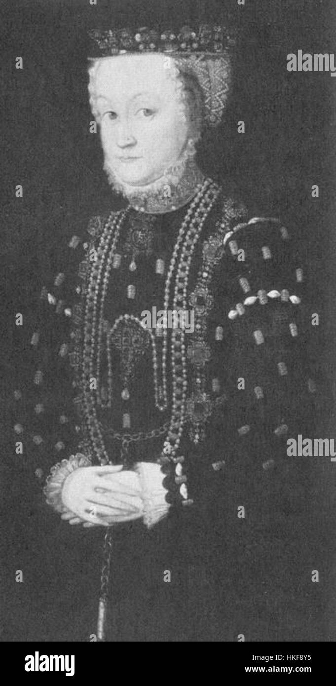 Katarzyna Jagiellon, une princesse polonaise du XVIe siècle, est représentée dans ce portrait. Connue pour son mariage avec Sigismond Ier de Pologne, elle joue un rôle clé dans la politique et la diplomatie du Commonwealth polono-lituanien. Banque D'Images