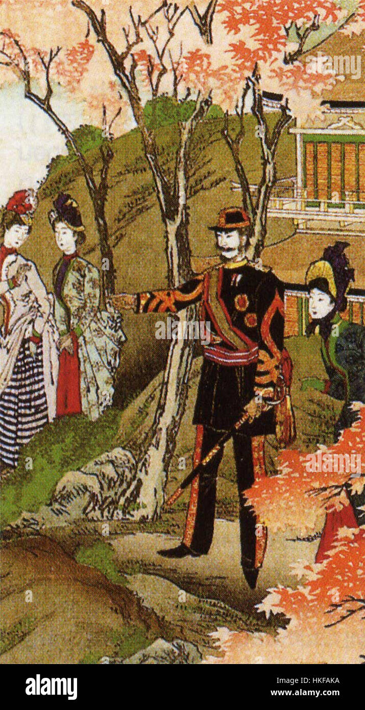 Portrait de Mutsuhito, également connu sous le nom d’empereur Meiji du Japon, montrant son rôle dans la modernisation du Japon et son influence à la fin du XIXe et au début du XXe siècle. Banque D'Images