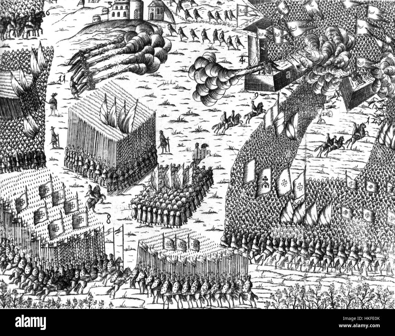 Le *siège de Khotyn* en 1673 fut un événement important pendant les guerres entre le Commonwealth polono-lituanien et l'Empire ottoman. Cette peinture représente l'intense engagement militaire qui a eu lieu pendant ce conflit, mettant en valeur à la fois la stratégie et l'importance historique. Banque D'Images