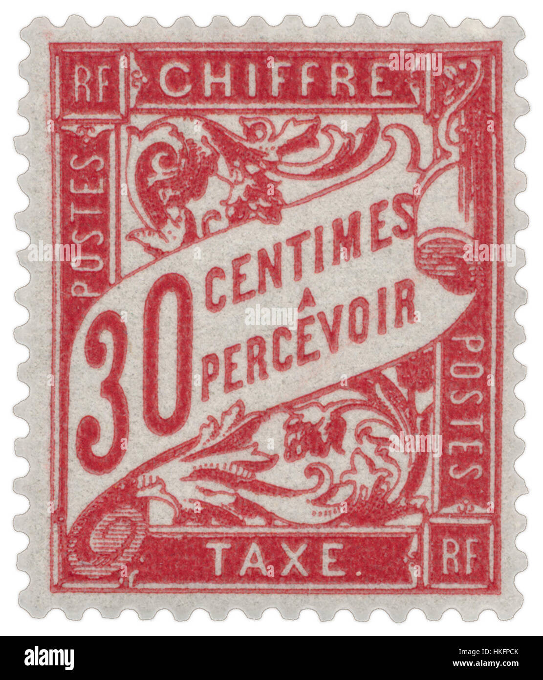 Cette image représente un timbre fiscal français de 1894, un morceau de l'histoire postale. Le timbre, qui fait partie de la série fiscale française, a été émis pour collecter des impôts, jouant un rôle important dans le système financier et postal de la France du XIXe siècle. Banque D'Images