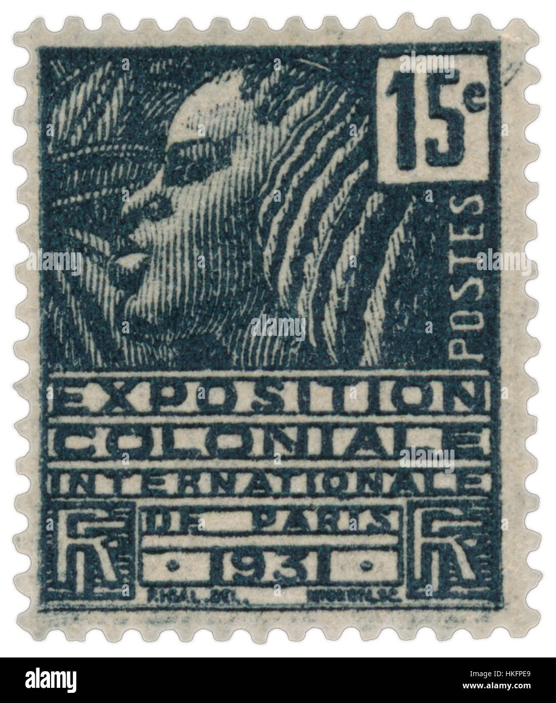 Un timbre vintage de 1930 conçu par Wikitimbres.fr, mettant en valeur l'histoire postale du début du 20ème siècle. L'œuvre d'art capture les détails complexes et les éléments de conception des matériaux postaux de cette période. Banque D'Images