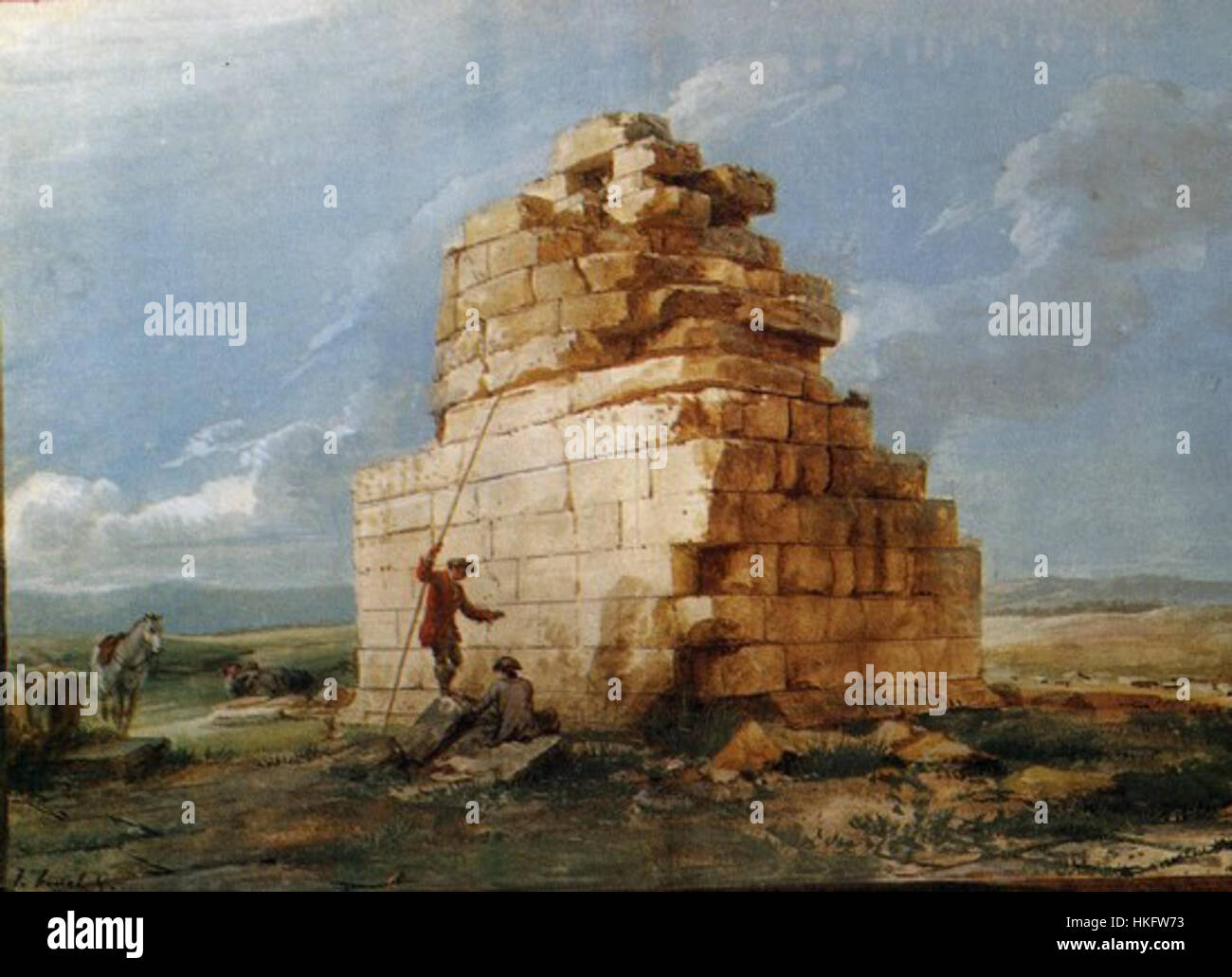 'Guglia Houel' est une œuvre d'art historique, peut-être du 17ème siècle, présentant une vue architecturale détaillée et dramatique avec une influence baroque. Banque D'Images