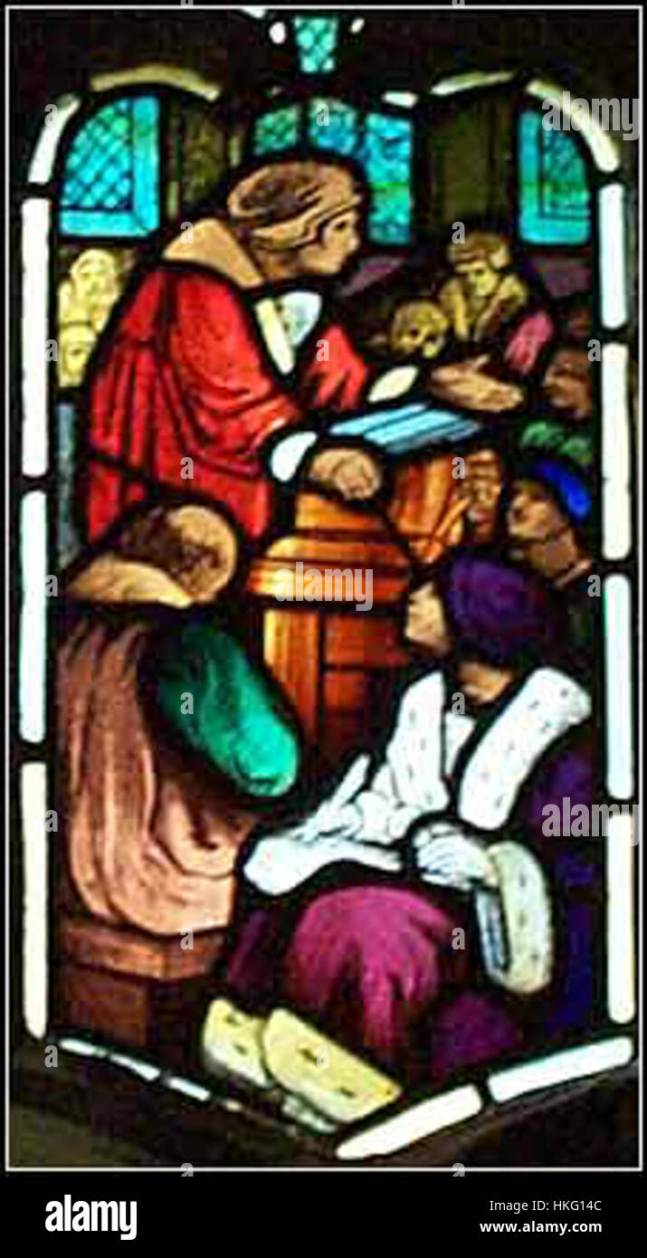 William Grocyn était un érudit anglais influent pendant la Renaissance, connu pour ses travaux en études classiques. Il a contribué au mouvement humaniste en Angleterre et a été une figure clé dans le développement de l'érudition grecque dans le pays. Son travail académique a contribué à façonner l'enseignement de l'anglais au début du XVe siècle. Banque D'Images