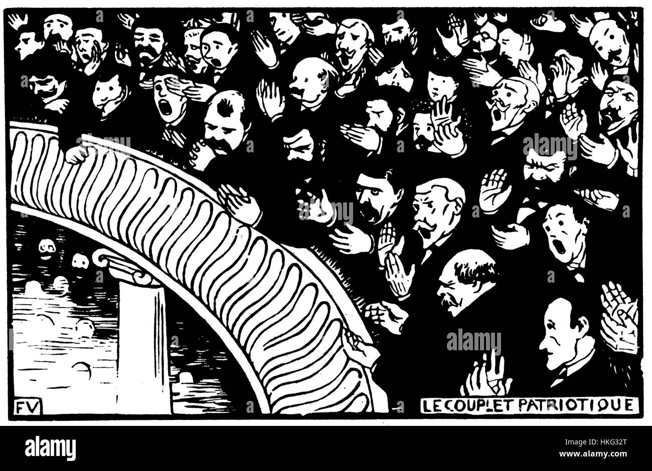 'Le couplet patriotique' est une peinture de 1893, symbolisant la fierté nationale à travers une interprétation artistique du patriotisme. L’œuvre représente le lien entre l’art et l’identité nationale à la fin du XIXe siècle. Banque D'Images