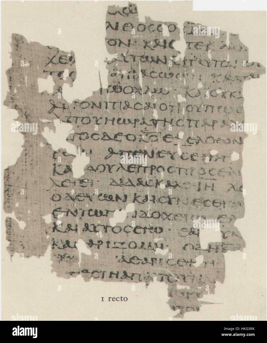 2 Papyrus Egerton Egerton Évangile recto 1 fragment Banque D'Images