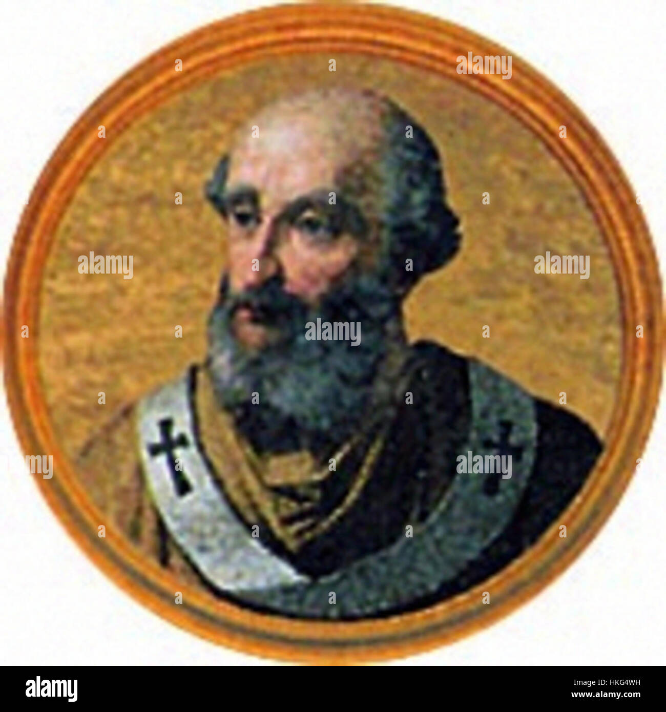 Ce portrait ou tableau représente le pape Jean XVIII, qui a servi comme pape au début du XIe siècle. L'œuvre présente une représentation formelle de sa papauté et de sa signification religieuse dans le christianisme médiéval. Banque D'Images Ce portrait ou tableau représente le pape Jean XVIII, qui a servi comme pape au début du XIe siècle. L'œuvre présente une représentation formelle de sa papauté et de sa signification religieuse dans le christianisme médiéval. Banque D'Images