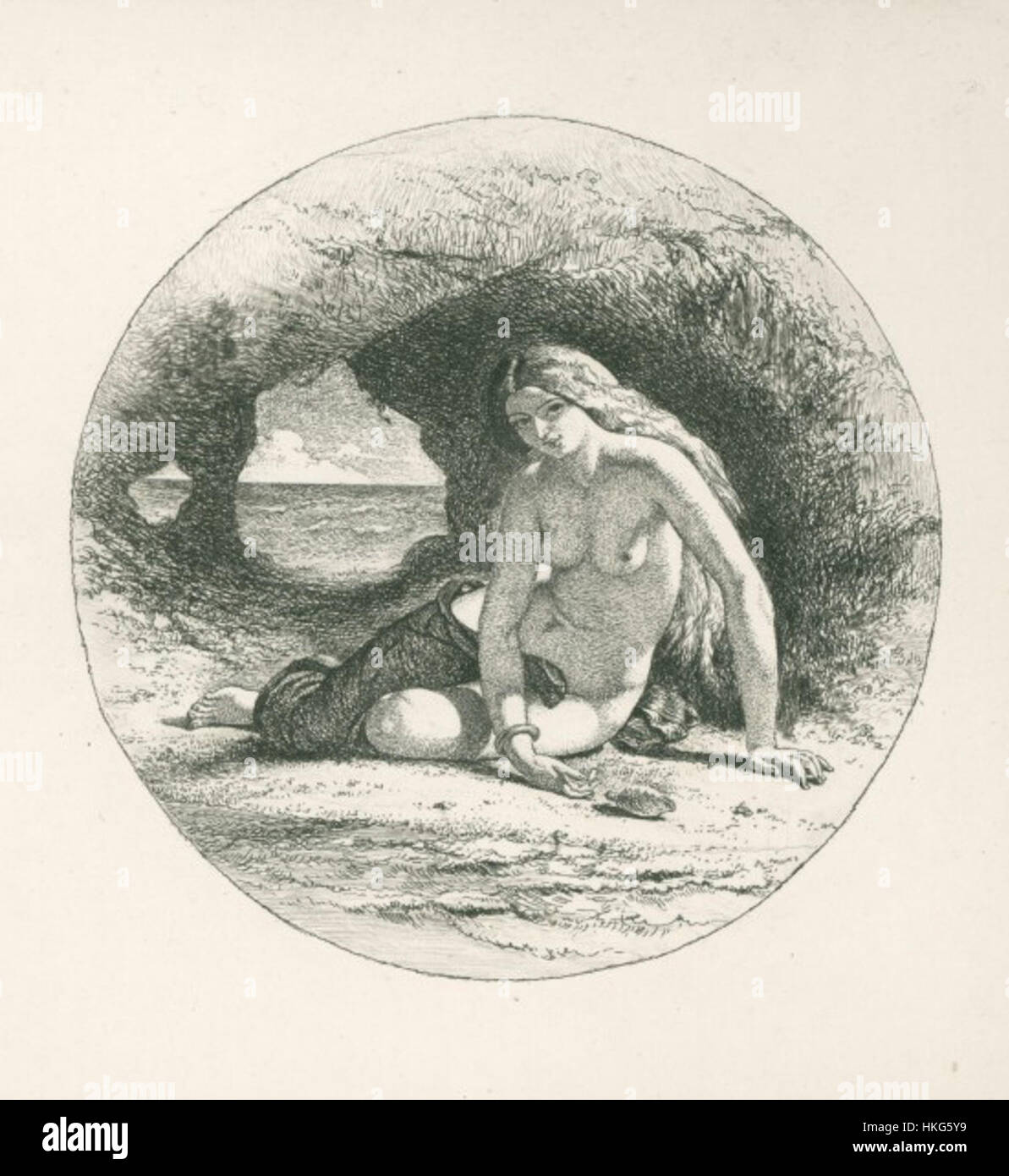 William Edward Frost la nymphe de la mer (la gravure de Club, 1857) Banque D'Images