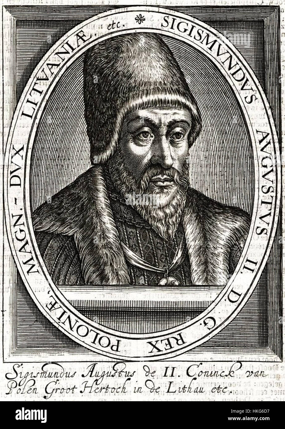 Ce portrait de Zygmunt II août, roi de Pologne de 1548 à 1572, reflète sa stature royale et autoritaire. La peinture représente l’importance historique du monarque dans le Commonwealth polono-lituanien et son influence pendant la période de la Renaissance. Banque D'Images