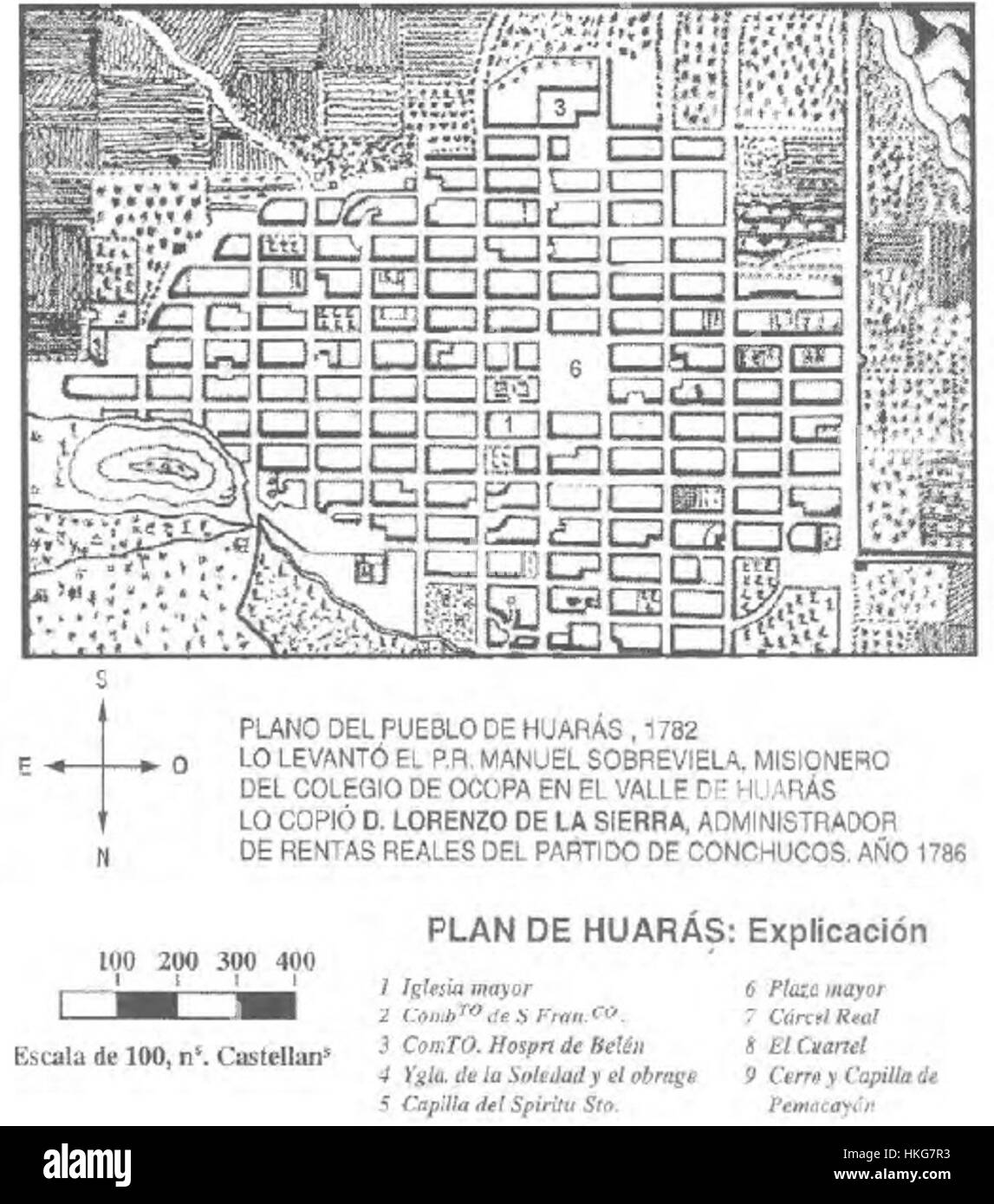 Plano 1782 Huaraz Banque D'Images