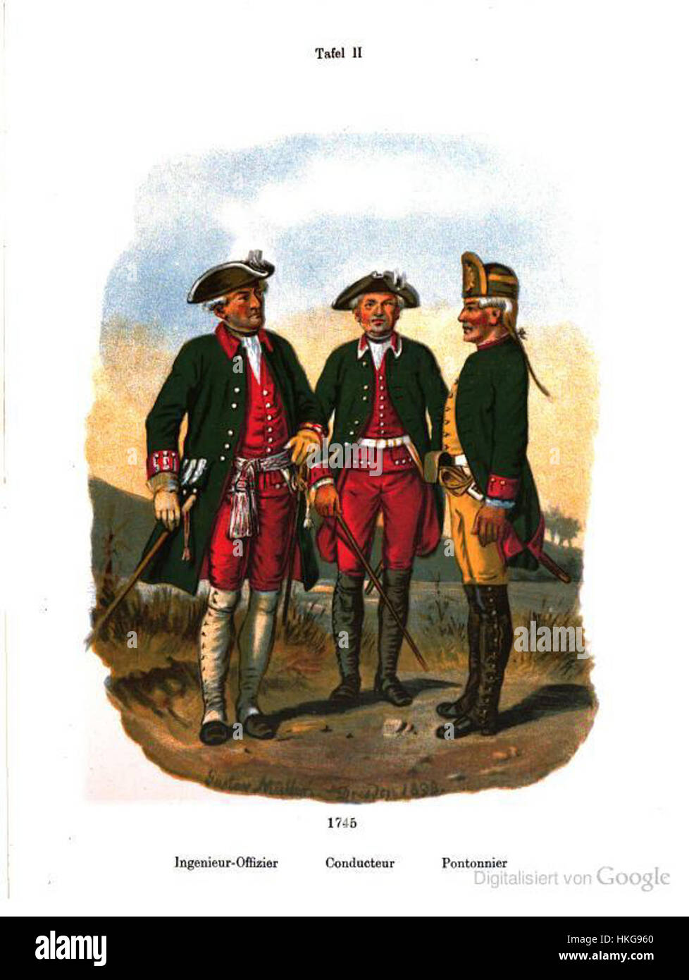 L'œuvre 'Sachsen um 1745' représente une scène de la Saxe du XVIIIe siècle, montrant le style de vie et la culture de la région au milieu des années 1700 Il reflète le style artistique de l'époque et la structure sociale de l'époque. Banque D'Images