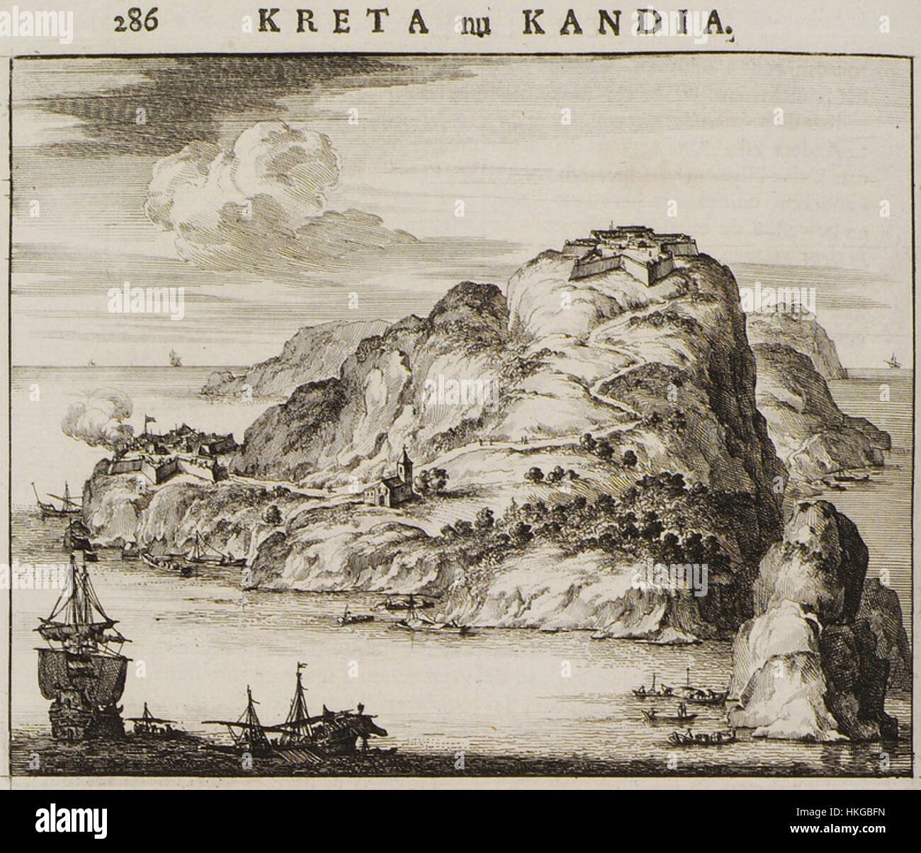 Cette gravure d'Olfert Dapper de 1688 illustre une carte ou une scène historique, offrant un aperçu des perspectives européennes du XVIIe siècle en matière de géographie, de culture ou d'événements historiques. Banque D'Images