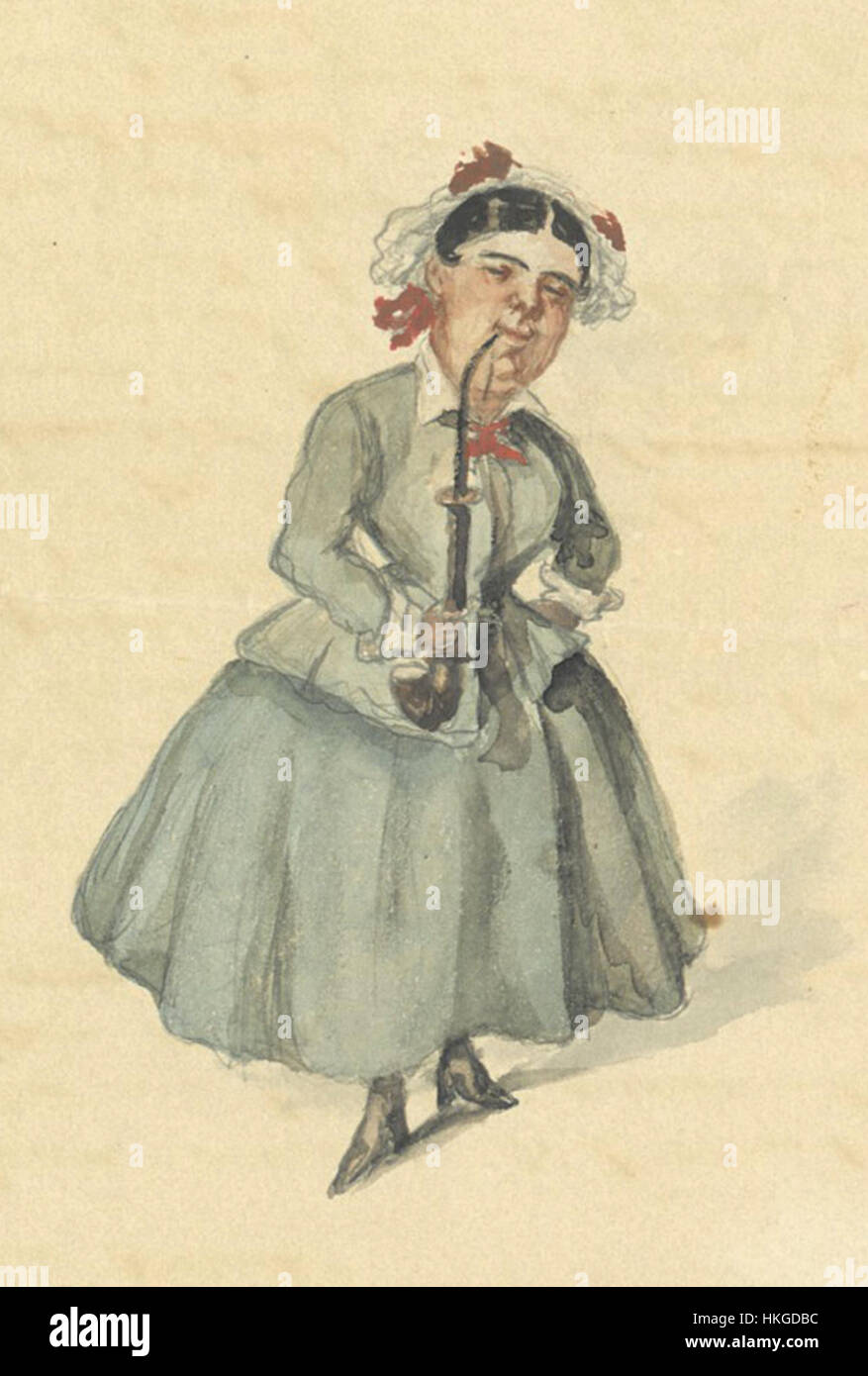 Une peinture d'Aline Duval dans le rôle de tambour battant, mettant en valeur sa performance dans cette production théâtrale. L'œuvre représente le thème dramatique et le contexte historique de la performance. Banque D'Images