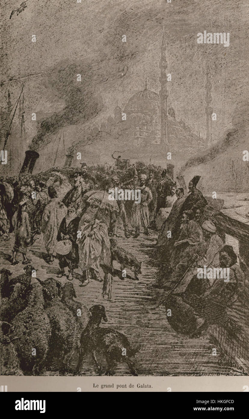 Le grand pont de Galata De Amicis Edmondo 1883 Banque D'Images