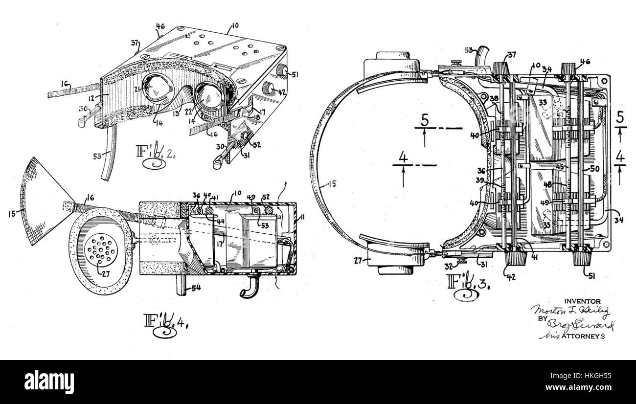 Le Sensorama, breveté par Morton Heilig en 1962, était une technologie immersive précoce conçue pour stimuler les sens d'une nouvelle manière. Il a combiné la vue, le son et d'autres entrées sensorielles pour créer une expérience plus interactive, ouvrant la voie à des innovations en réalité virtuelle. Banque D'Images